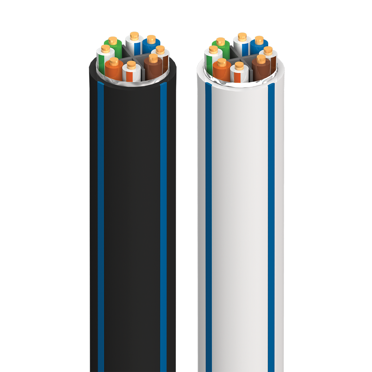 AudioQuest CAT 600 FMJ - CAT6FMJBL500 500 ft = 152 m Black PVC with Blue Stripes