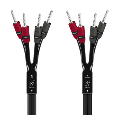 AudioQuest Rocket 11 Single BiAmp - ROCK11B8PR - SBA - BS 8 ft = 2.4 m Pair 4 x Bananas > 4 x Bananas - Silver