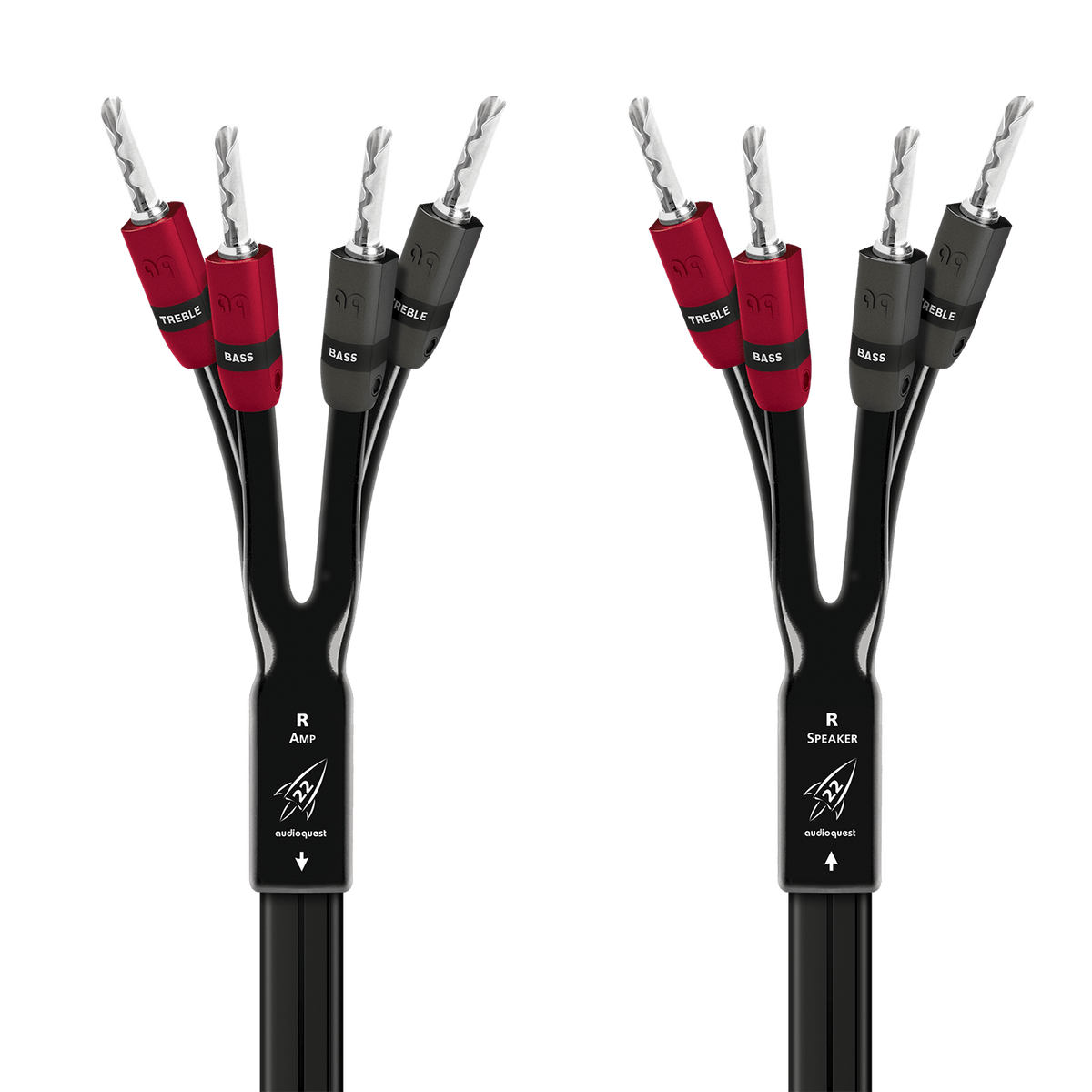 AudioQuest 8' Rocket 22 Single BiAmp Speaker Cable w AudioQuest 8' Rocket 22 Single BiAmp Speaker Cable w