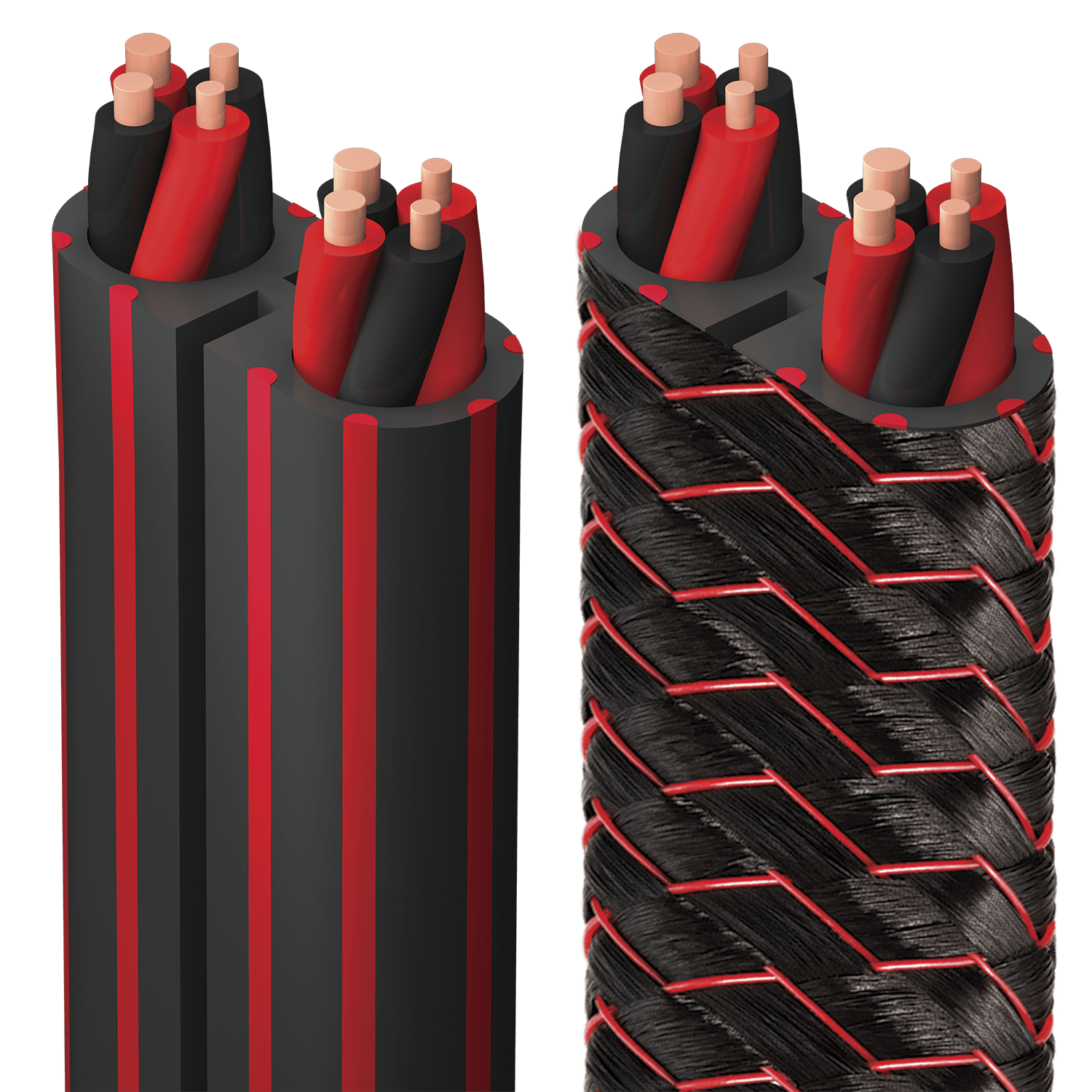 AudioQuest Rocket 33 - ROCK33CS164 Black PVC with Red Stripes (In-Wall Rated) 164 ft = 50m