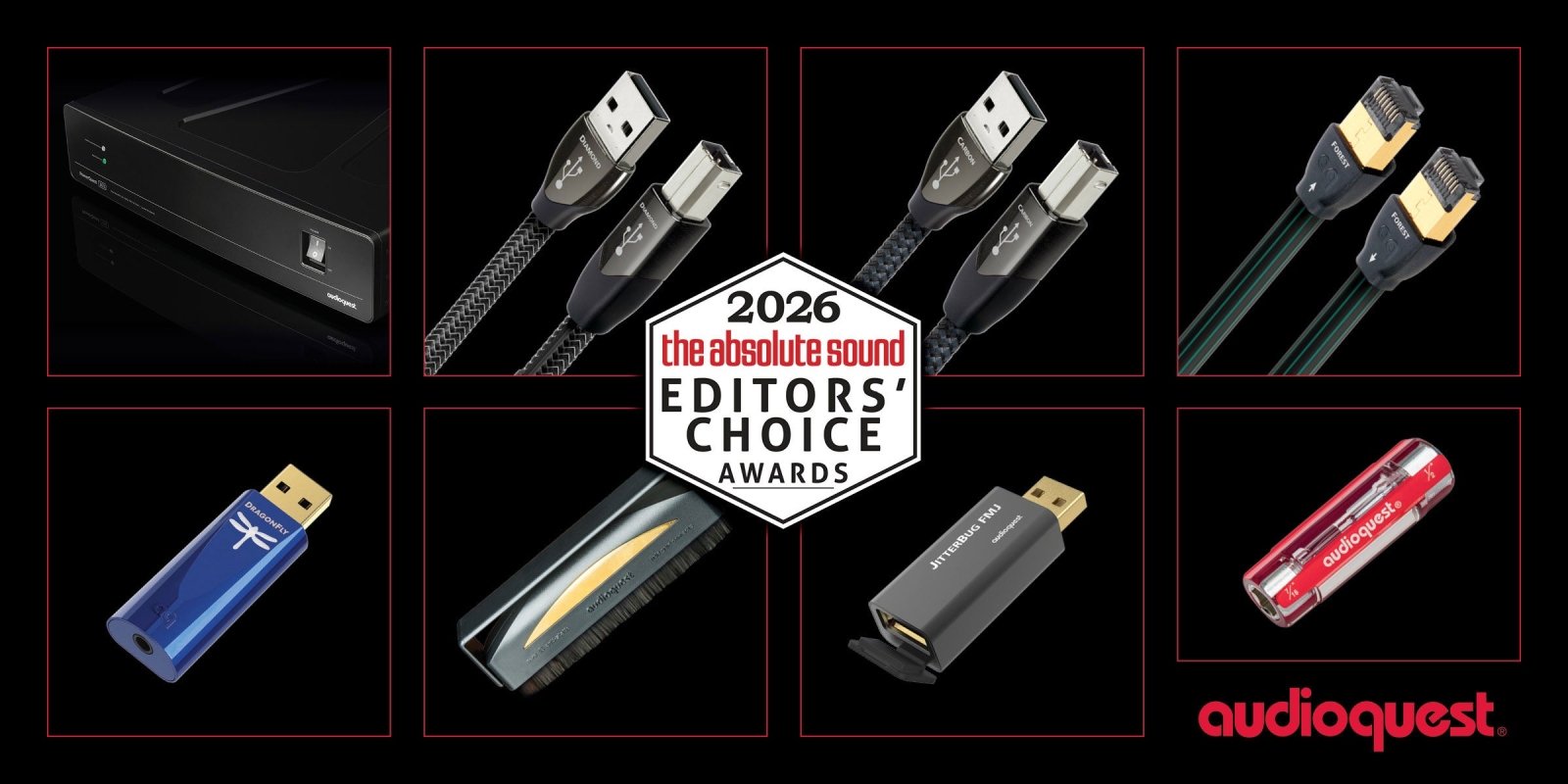 AudioQuest 0.5米Mackenzie RCA > RCA 音频连接线- 一对- 1 x 公头RCA