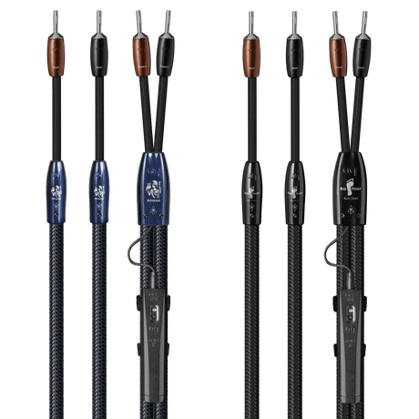 AudioQuest Athena + BigFoot BiWire Combo - ATHBFCOMBO04BS 4 m = 13.25 ft Pair 2 x Male Banana > 4 x Male Banana - Silver