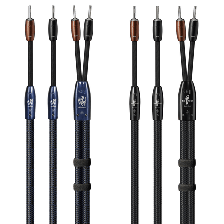 AudioQuest Athena + BigFoot BiWire Combo - ATHBFCOMBO04BS 4 m = 13.25 ft Pair 2 x Male Banana > 4 x Male Banana - Silver