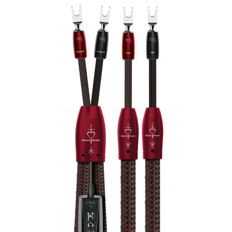 AudioQuest Brave Heart Full - Range - BHEART8SM 8 ft = 2.4 m Pair 2 x Multi - Spades > 2 x Multi - Spades