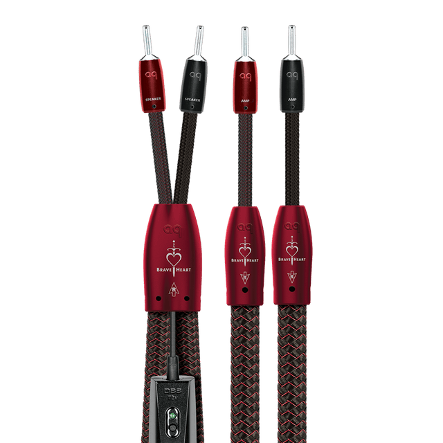 AudioQuest Brave Heart Full - Range - BHEART8SM 8 ft = 2.4 m Pair 2 x Multi - Spades > 2 x Multi - Spades