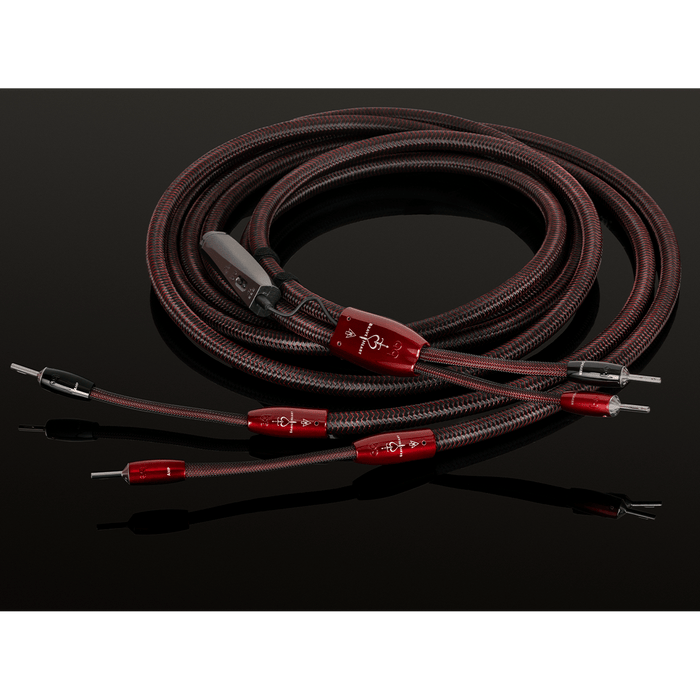 AudioQuest Brave Heart Full - Range - BHEART8SM 8 ft = 2.4 m Pair 2 x Multi - Spades > 2 x Multi - Spades