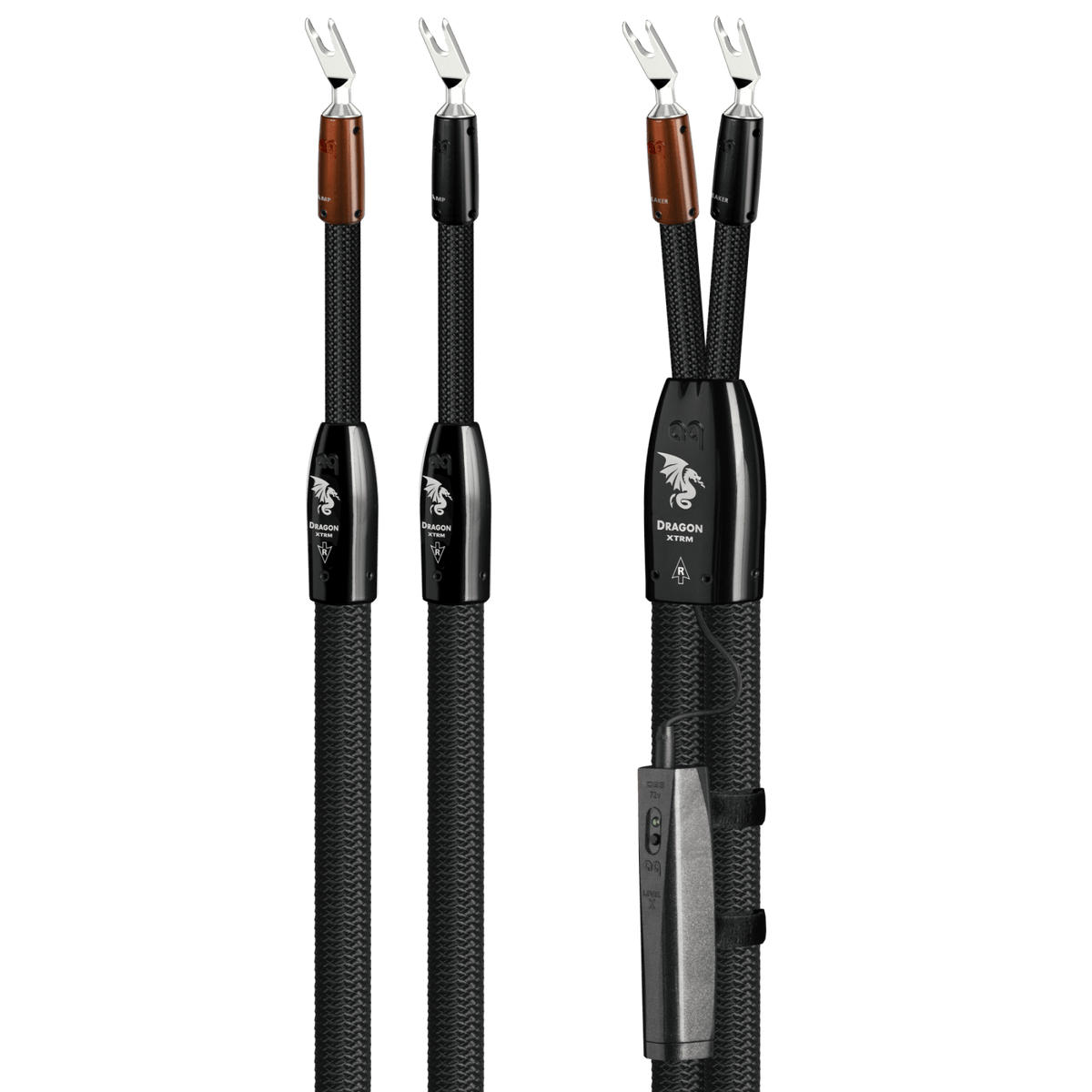 AudioQuest Dragon XTRM Full-Range - DRAGONXTRM10SSM 10 ft = 35 m Single 2 x Male Multi-Spade > 2 x Male Multi-Spade - Silver