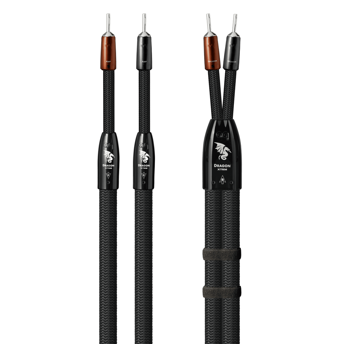 AudioQuest Dragon XTRM Full-Range - DRAGONXTRM10SSM 10 ft = 35 m Single 2 x Male Multi-Spade > 2 x Male Multi-Spade - Silver