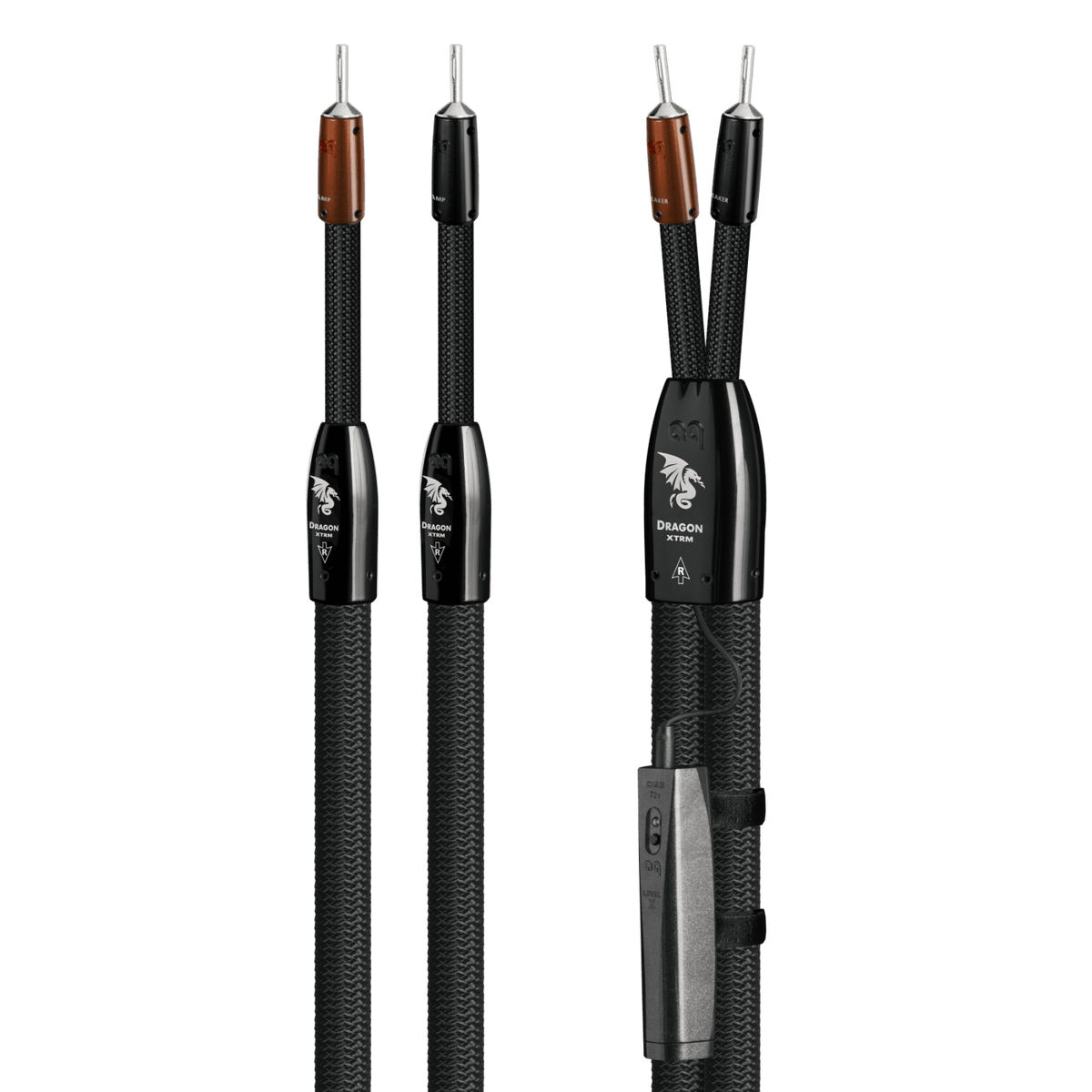 AudioQuest Dragon XTRM Full-Range - DRAGONXTRM10SSM 10 ft = 35 m Single 2 x Male Multi-Spade > 2 x Male Multi-Spade - Silver