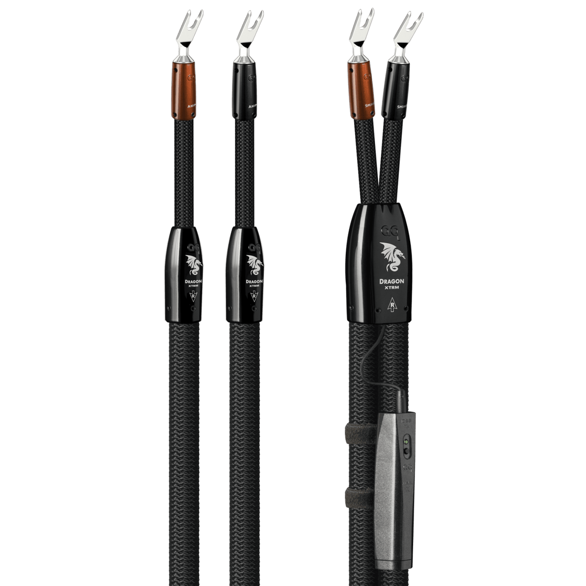 AudioQuest Dragon XTRM Full-Range - DRAGONXTRM10SSM 10 ft = 35 m Single 2 x Male Multi-Spade > 2 x Male Multi-Spade - Silver