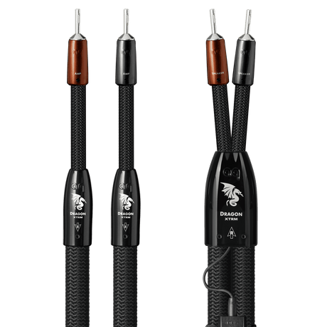 AudioQuest Dragon XTRM Full-Range - DRAGONXTRM10SSM 10 ft = 35 m Single 2 x Male Multi-Spade > 2 x Male Multi-Spade - Silver