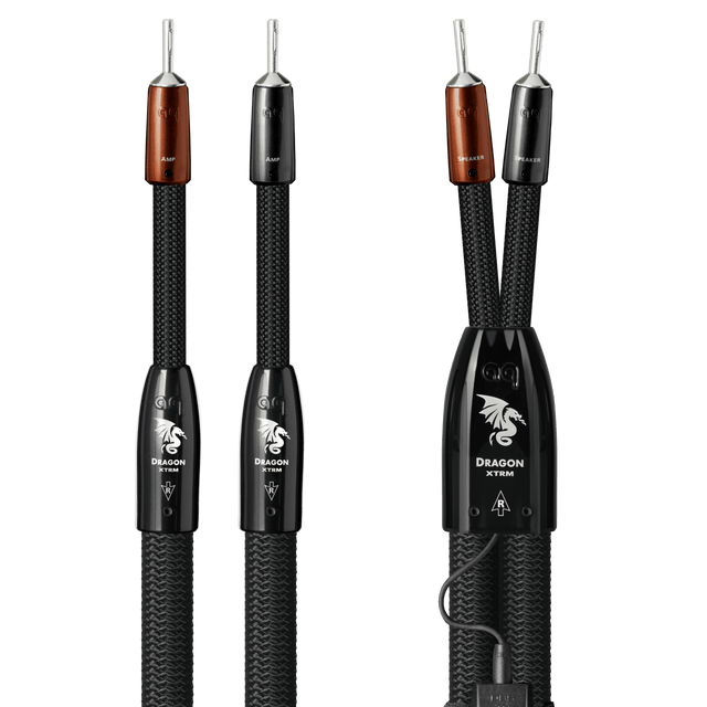 AudioQuest Dragon XTRM Full-Range - DRAGONXTRM10SSM 10 ft = 35 m Single 2 x Male Multi-Spade > 2 x Male Multi-Spade - Silver