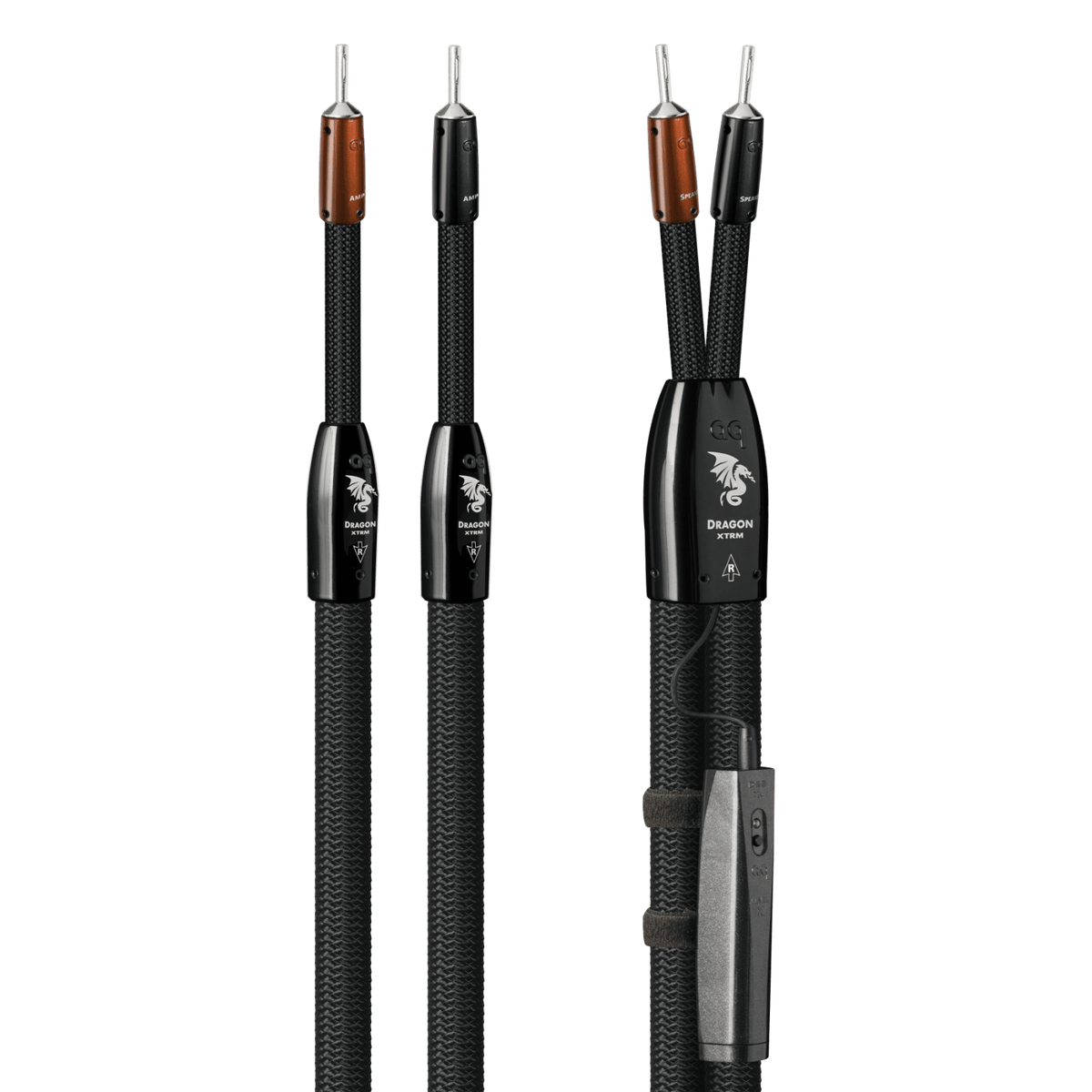 AudioQuest Dragon XTRM Full-Range - DRAGONXTRM10SSM 10 ft = 35 m Single 2 x Male Multi-Spade > 2 x Male Multi-Spade - Silver