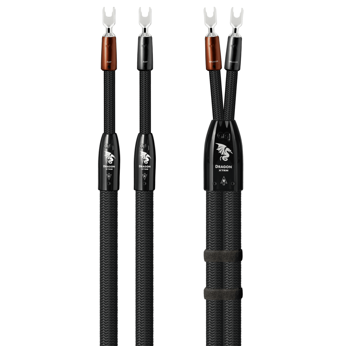 AudioQuest Dragon XTRM Full-Range - DRAGONXTRM10SSM 10 ft = 35 m Single 2 x Male Multi-Spade > 2 x Male Multi-Spade - Silver