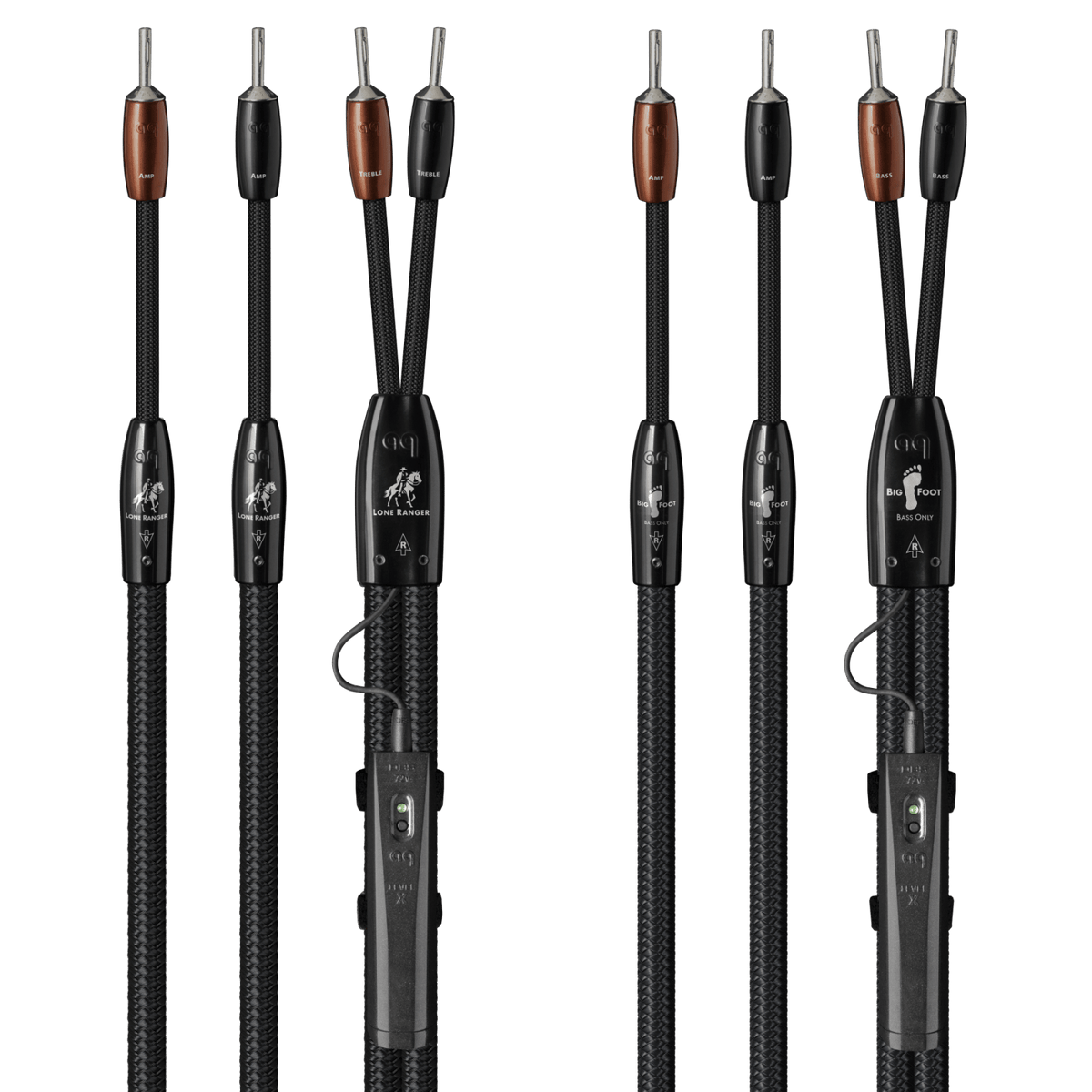 Sound System Cabling AudioQuest Lone Ranger + BigFoot BiWire Combo Speaker Cable w/ RF/ND ...
