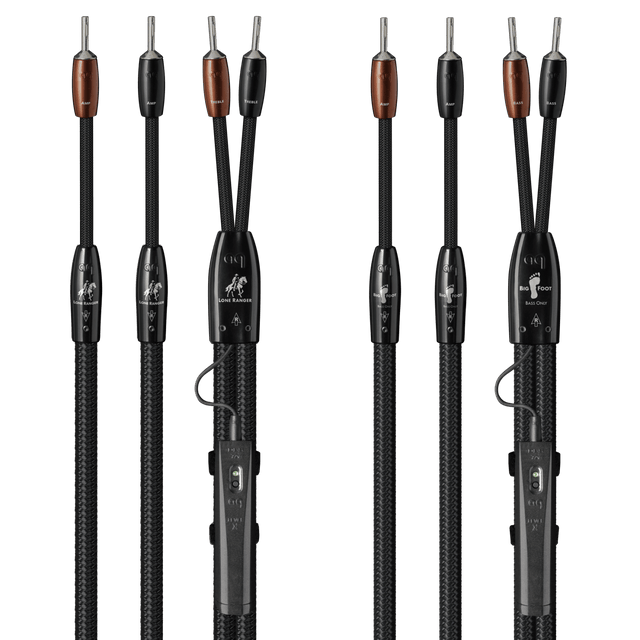 AudioQuest Lone Ranger + BigFoot BiWire Combo - LRBFCOMBO01.5S 1.5 m = 5.25 ft Pair 2 x Male Multi-Spade > 4 x Male Multi-Spade - Silver