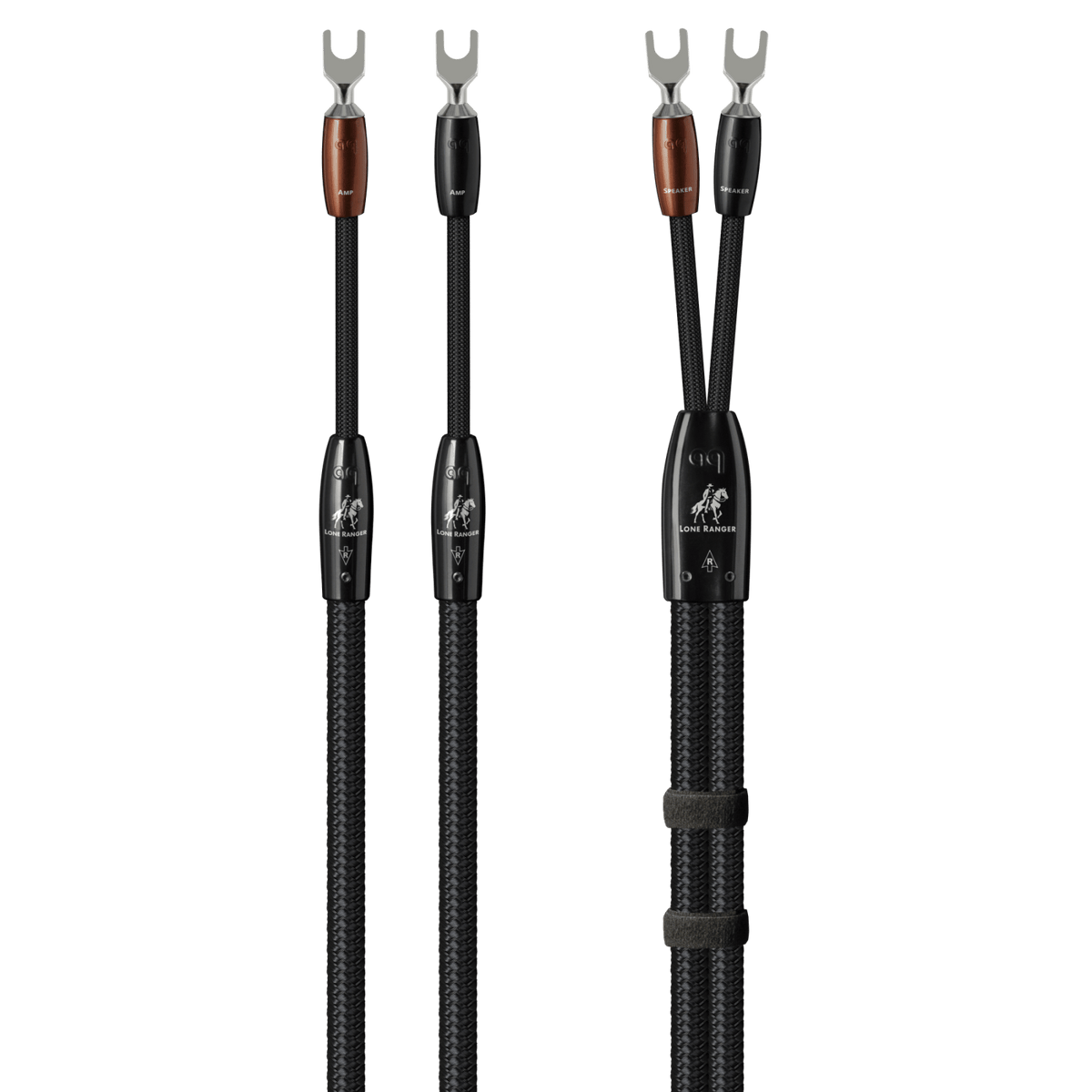 AudioQuest Lone Ranger Full-Range - LRANGER6SM 6 ft = 1.83 m Pair 2 x Male Multi-Spade > 2 x Male Multi-Spade - Silver