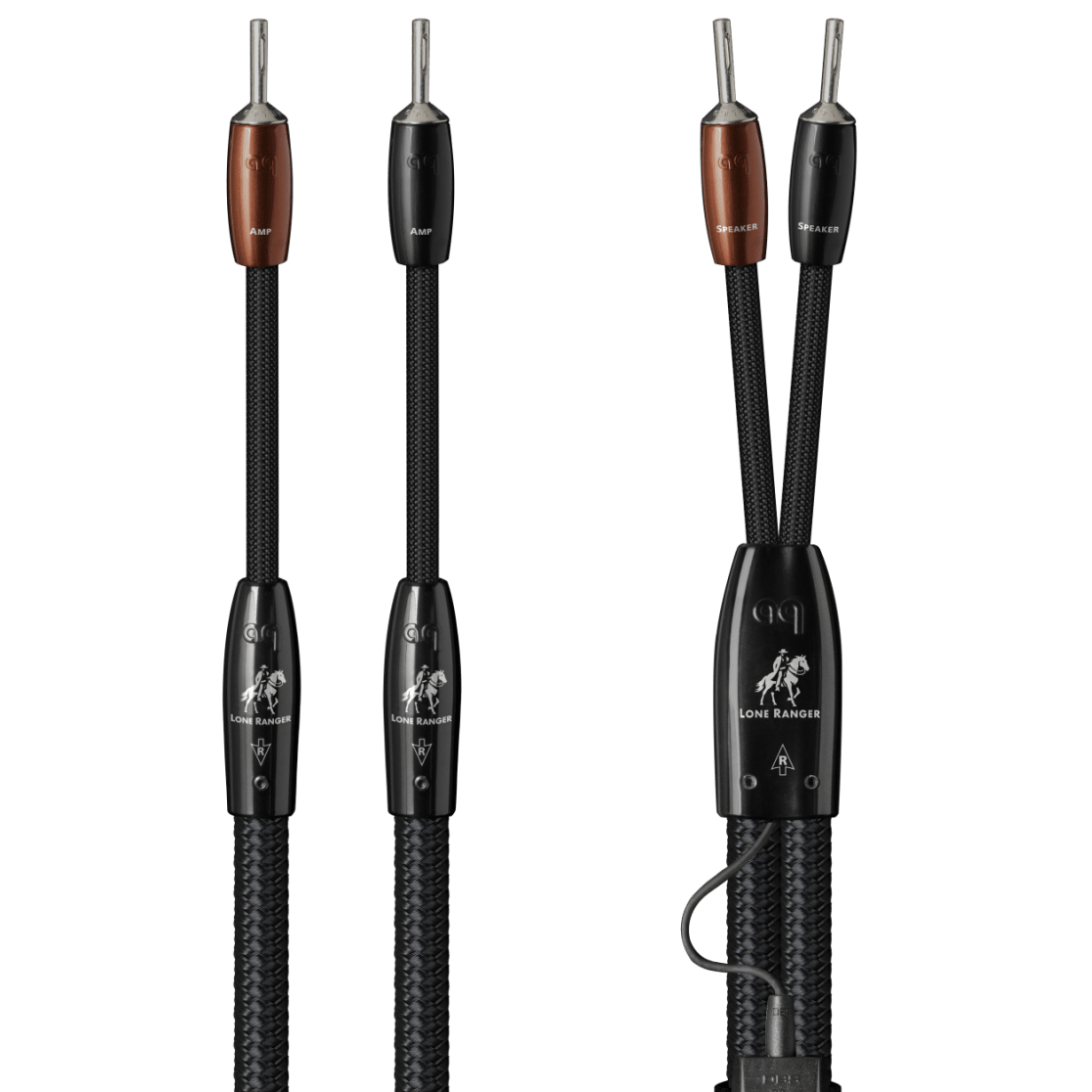 AudioQuest Lone Ranger Full-Range - LRANGER6SM 6 ft = 1.83 m Pair 2 x Male Multi-Spade > 2 x Male Multi-Spade - Silver