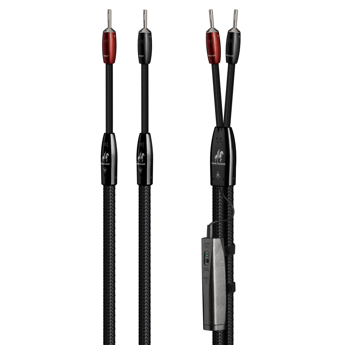 AudioQuest Lone Ranger Full-Range - LRANGER6SM 6 ft = 1.83 m Pair 2 x Male Multi-Spade > 2 x Male Multi-Spade - Silver