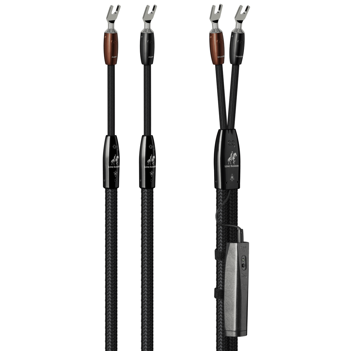AudioQuest Lone Ranger Full-Range - LRANGER6SM 6 ft = 1.83 m Pair 2 x Male Multi-Spade > 2 x Male Multi-Spade - Silver
