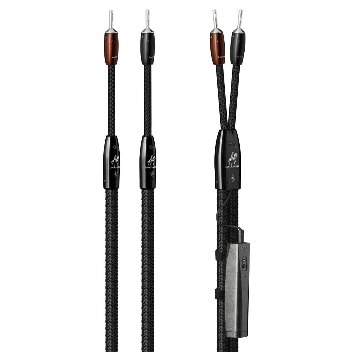 AudioQuest Lone Ranger - LRANGER01.5SM 1.5 m = 5.25 ft Pair 2 x Male Multi-Spade > 2 x Male Multi-Spade - Silver