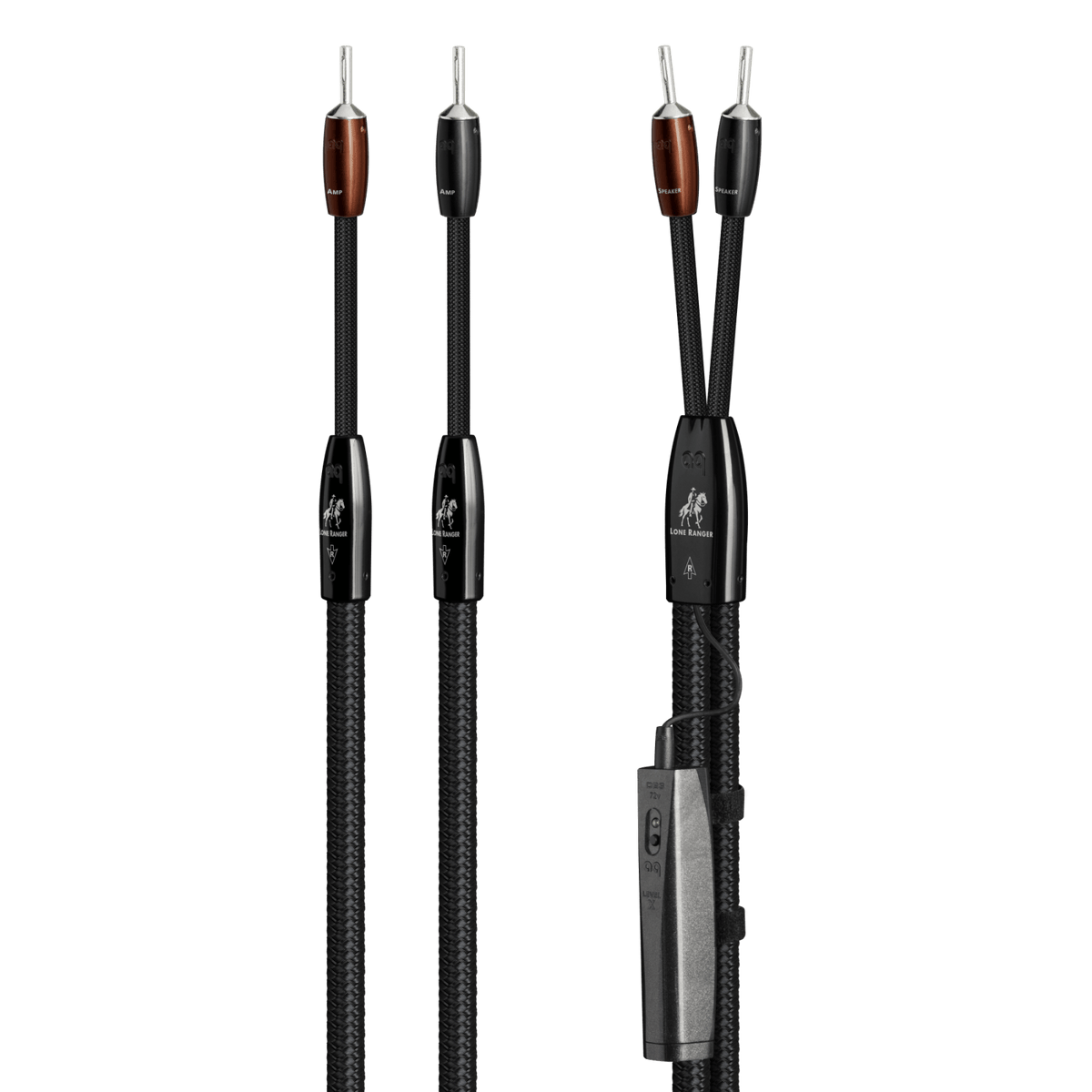 AudioQuest Lone Ranger - LRANGER01.5SM 1.5 m = 5.25 ft Pair 2 x Male Multi-Spade > 2 x Male Multi-Spade - Silver
