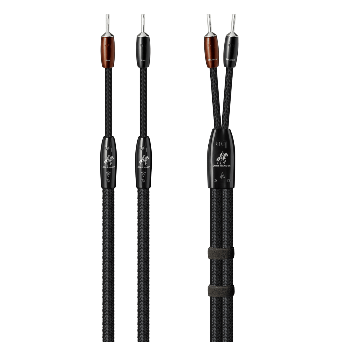 AudioQuest Lone Ranger - LRANGER01.5SM 1.5 m = 5.25 ft Pair 2 x Male Multi-Spade > 2 x Male Multi-Spade - Silver