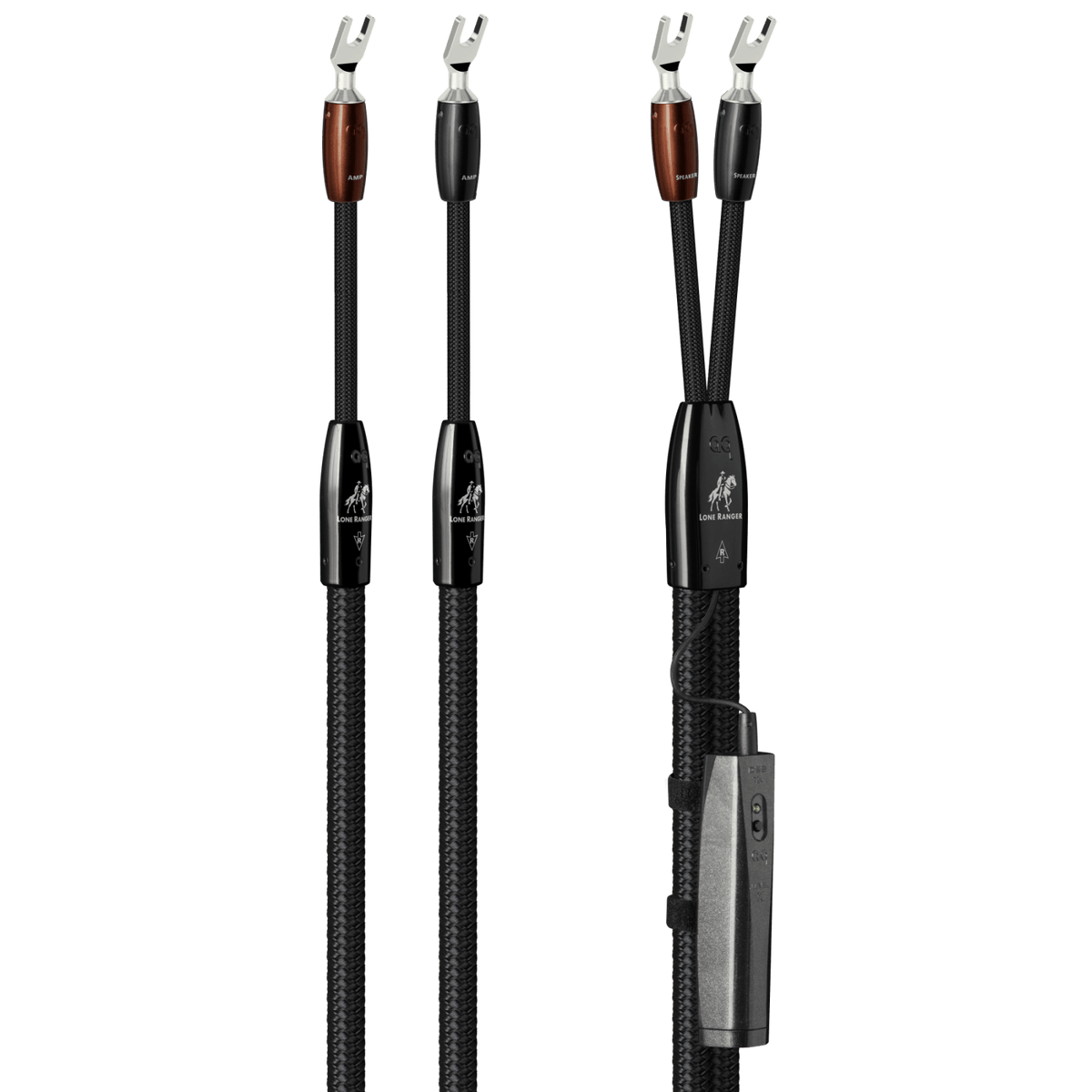 AudioQuest Lone Ranger - LRANGER01.5SM 1.5 m = 5.25 ft Pair 2 x Male Multi-Spade > 2 x Male Multi-Spade - Silver