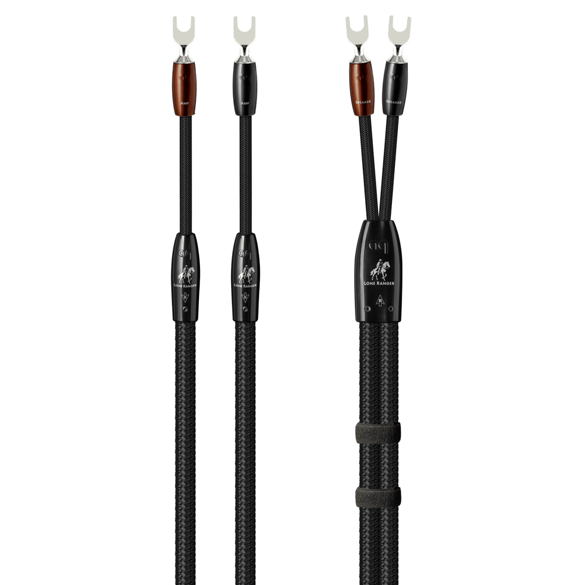AudioQuest Lone Ranger - LRANGER01.5SM 1.5 m = 5.25 ft Pair 2 x Male Multi-Spade > 2 x Male Multi-Spade - Silver