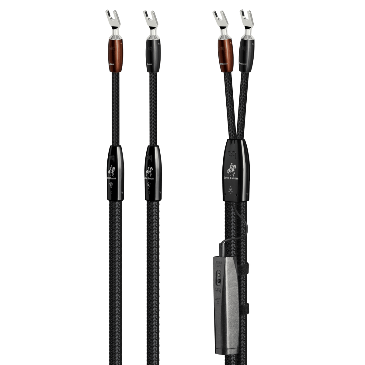 AudioQuest Lone Ranger - LRANGER01.5SM 1.5 m = 5.25 ft Pair 2 x Male Multi-Spade > 2 x Male Multi-Spade - Silver