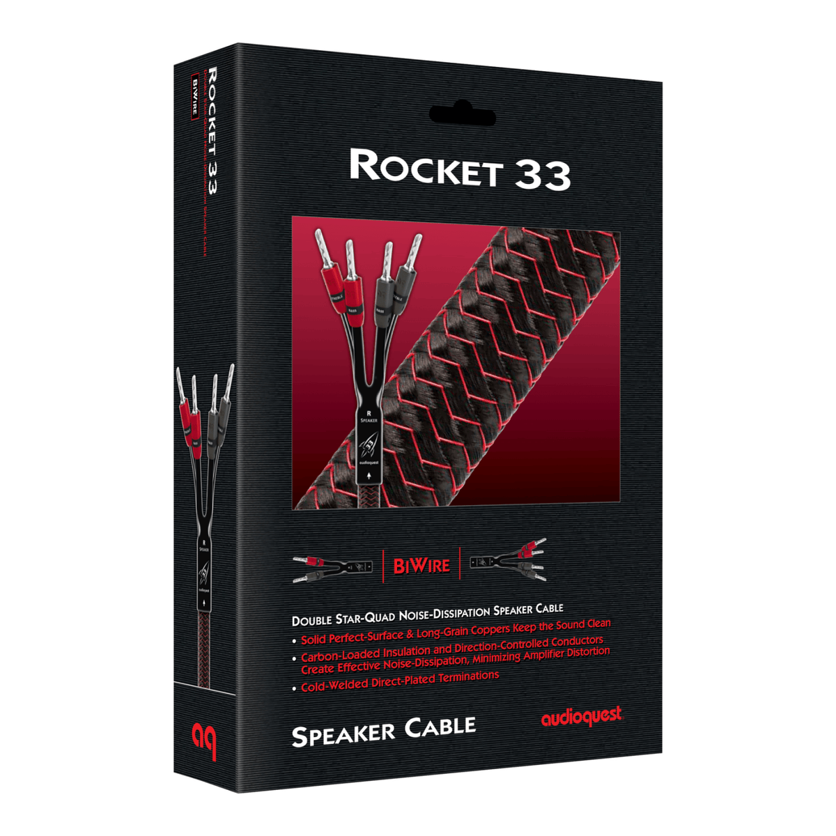 AudioQuest Rocket 33 Single BiAmp - ROCK3310BABS 10 ft = 35 m Pair 4 x Male Banana > 4 x Male Banana - Silver