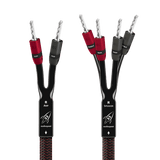 AudioQuest Rocket 33 Single BiWire - ROCK332.0SBS 2 m = 6 ft 6 in Pair - Braid Jacket 2 x Bananas > 4 x Bananas - Silver