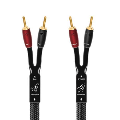 AudioQuest Rocket 44 Full - Range - ROCK448BG 8 ft = 2.4 m Pair - Braid Jacket 2 x Bananas > 2 x Bananas - Gold