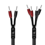 AudioQuest Rocket 44 Single BiWire - ROCK442.0SBS 2 m = 6 ft 6 in Pair - Braid Jacket 2 x Bananas > 4 x Bananas - Silver