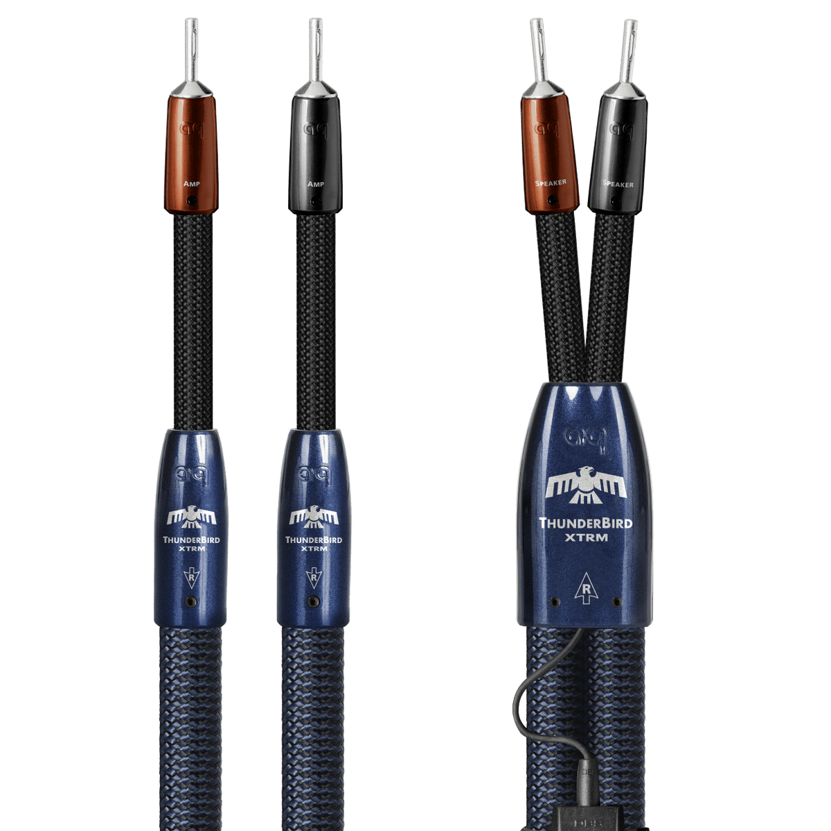 AudioQuest ThunderBird XTRM Full-Range - TBIRDXTRM10BS 10 ft = 35 m Pair 2 x Male Banana > 2 x Male Banana - Silver