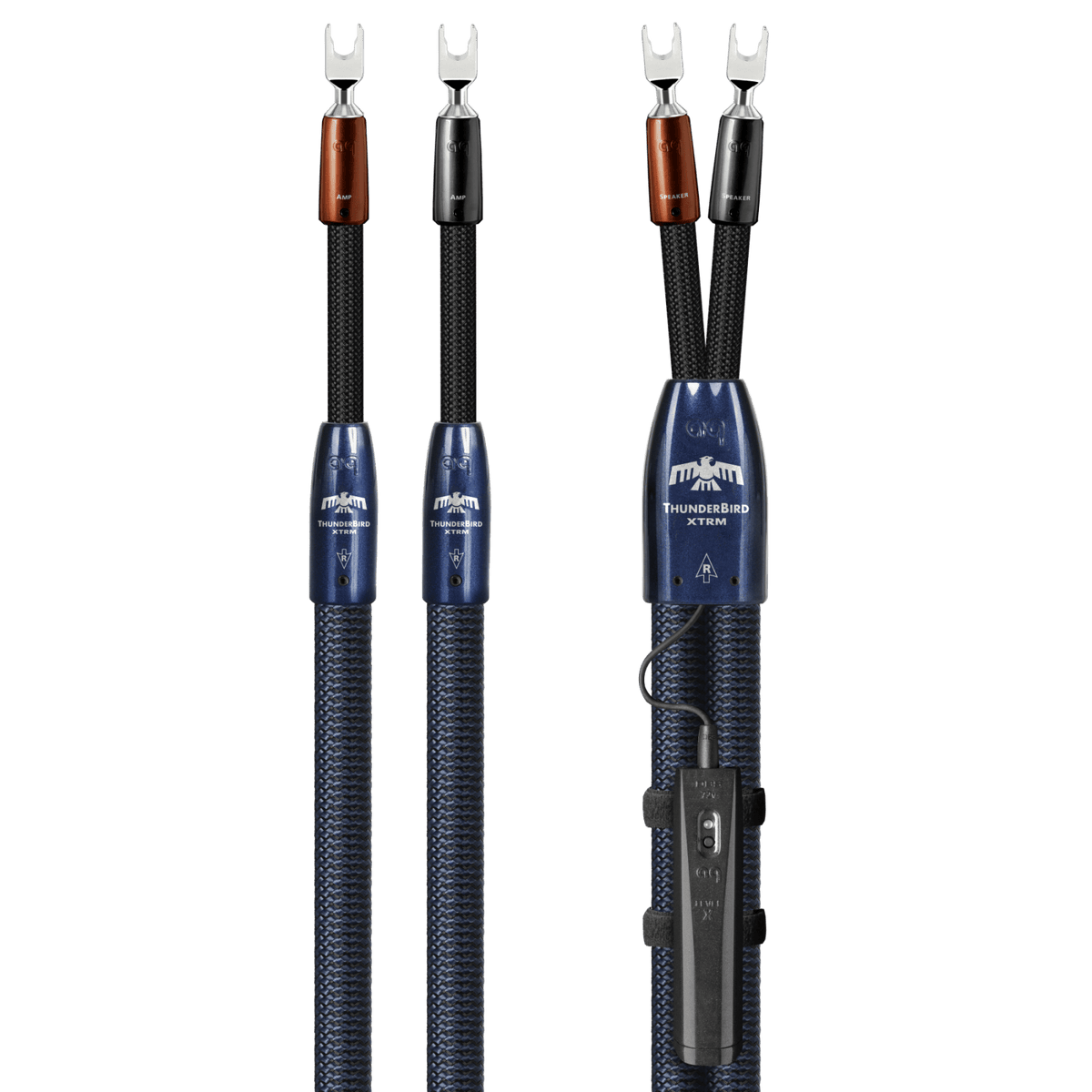 AudioQuest ThunderBird XTRM Full-Range - TBIRDXTRM10BS 10 ft = 35 m Pair 2 x Male Banana > 2 x Male Banana - Silver