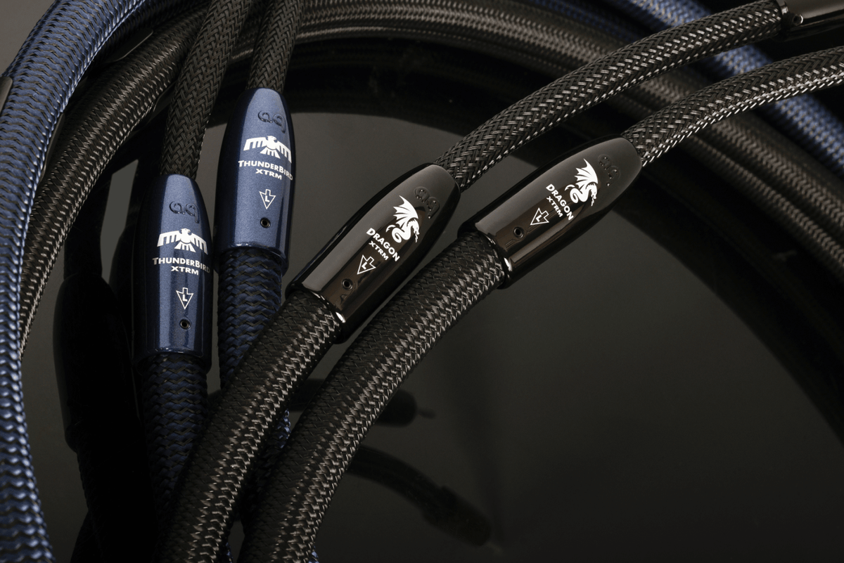 AudioQuest ThunderBird XTRM Full-Range - TBIRDXTRM10BS 10 ft = 35 m Pair 2 x Male Banana > 2 x Male Banana - Silver