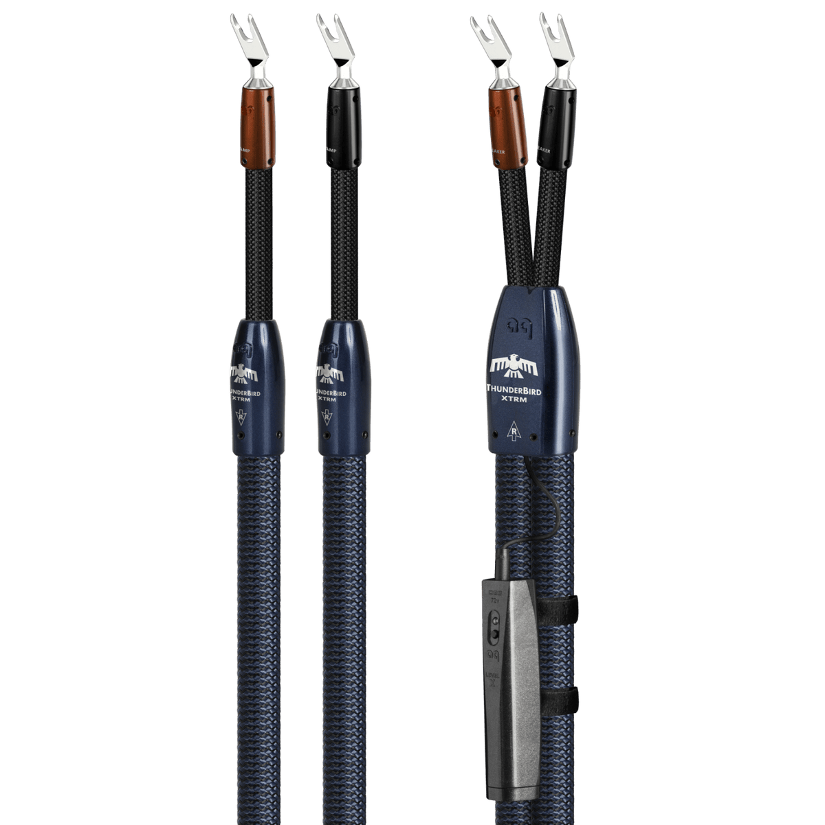 AudioQuest ThunderBird XTRM Full-Range - TBIRDXTRM10BS 10 ft = 35 m Pair 2 x Male Banana > 2 x Male Banana - Silver