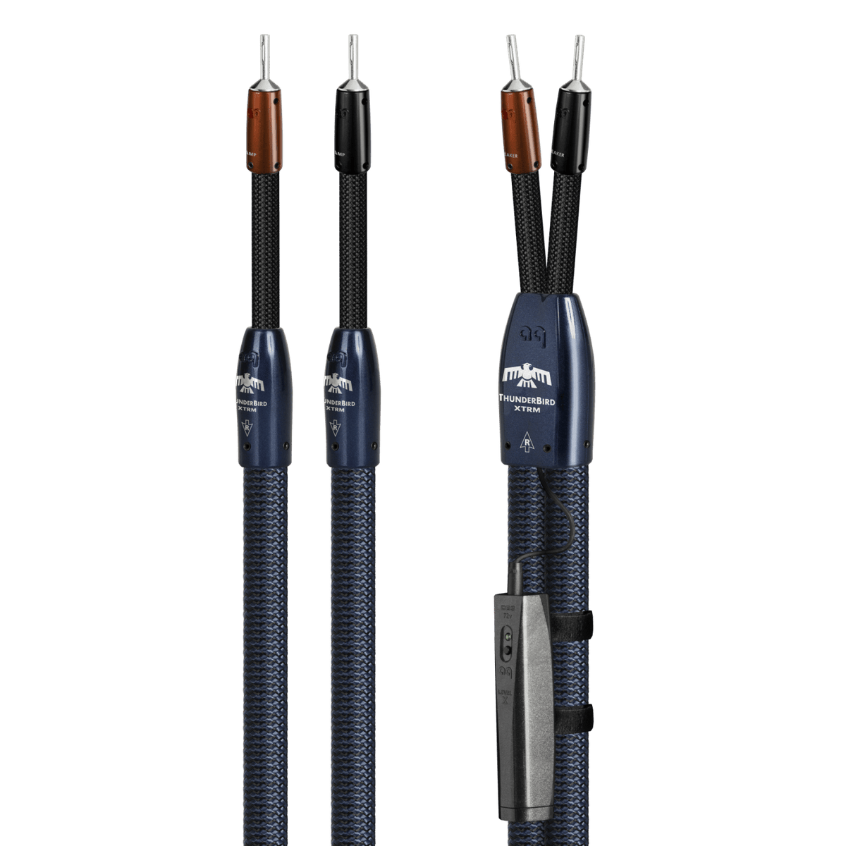 AudioQuest ThunderBird XTRM Full-Range - TBIRDXTRM10BS 10 ft = 35 m Pair 2 x Male Banana > 2 x Male Banana - Silver