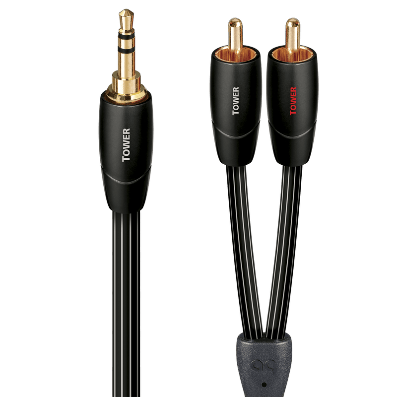 Audioquest Tower | Câbles Jack 3,5mm à RCA - Plaquées Or - 2 Mètres