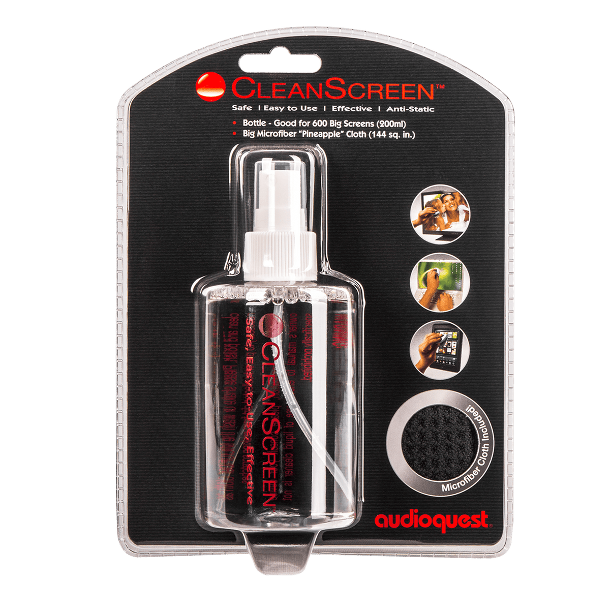 AudioQuest CleanScreen Pack With 6 Oz 200 Ml Bottle Microfiber audioquest-cleanscreen-pack-with-6-oz-200-ml-bottle-microfiber