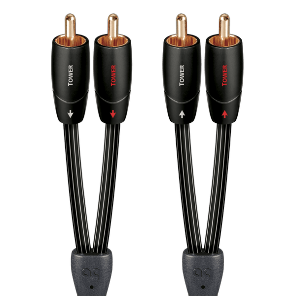 Audiobank 6-Pack 2 RCA To RCA Stereo Audio Cables – 6 Feet, Male To Male, Copper/PVC