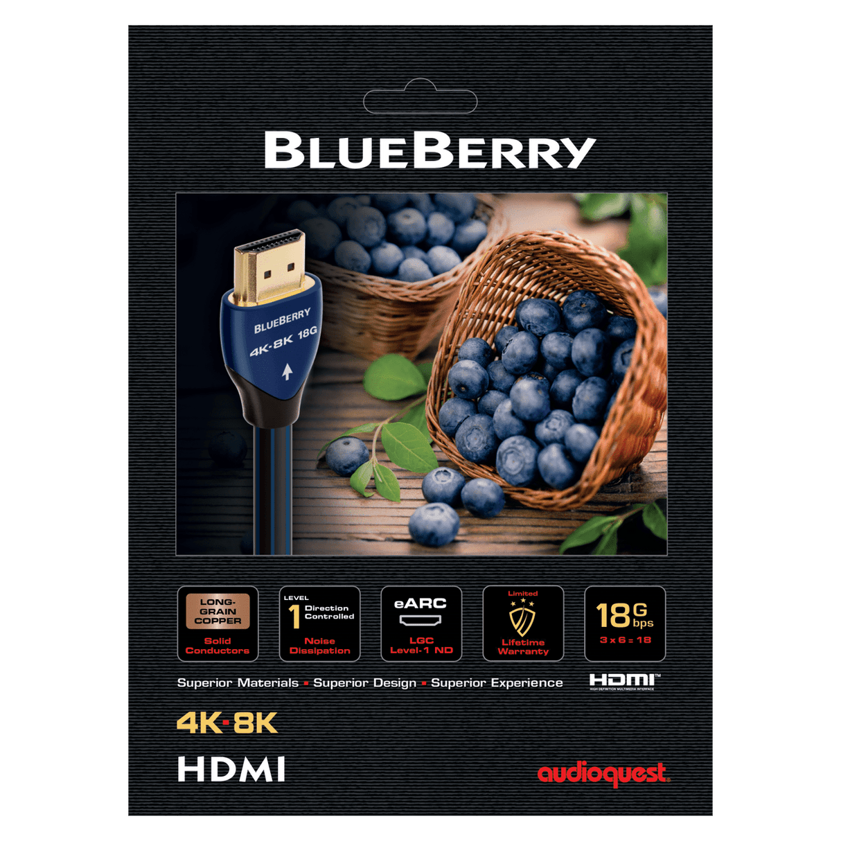 AudioQuest Blueberry 18 - HDM18BLUE060 0.6 m = 1 ft 11 in
